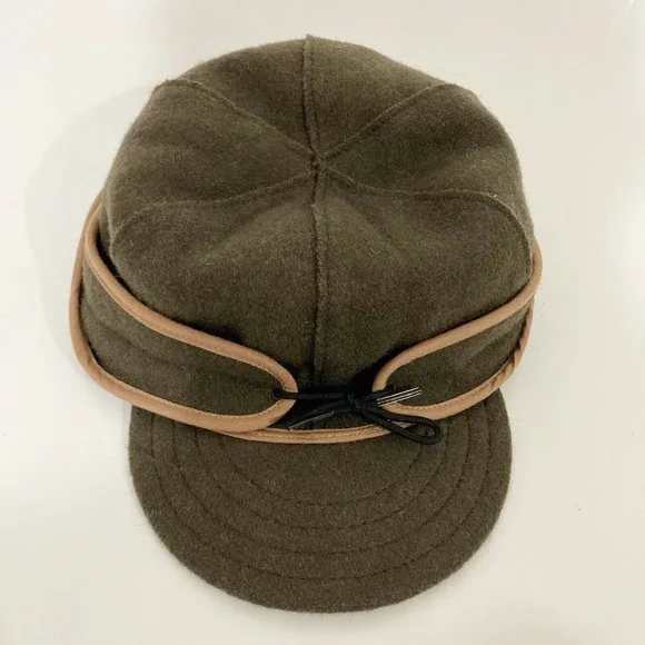 Stormy Kromer Original Kromer Cap - Winter Wool Hat with Earflap Olive 7 1/2 - Picture 2 of 8